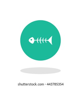 Vector illustration of fish skeleton icon