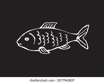 Ilustración vectorial de un pez con estilo de boceto