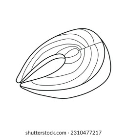 Vector illustration of fish steak in doodle style.