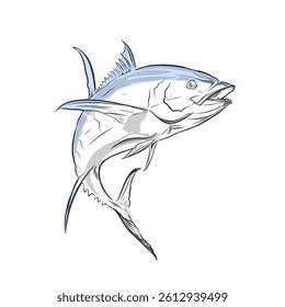 vector illustration of a fish without background