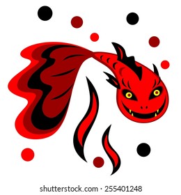 Vector illustration of a fish-devil