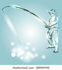 Vector illustration of fishermen