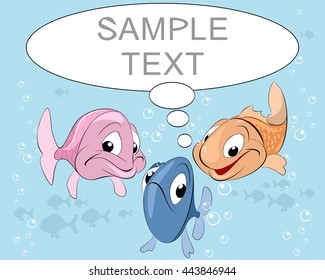 Vector illustration of fishes in water
