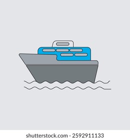  vector illustration of a fishing boat