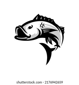 vector illustration of fishing club icon, big fish vector