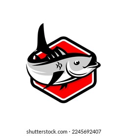 vector illustration of fishing club icon, big fish vector	