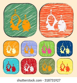 Vector illustration of fishing and fish icon
