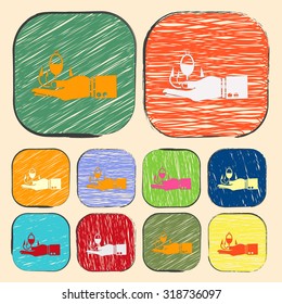 Vector illustration of fishing and fish icon