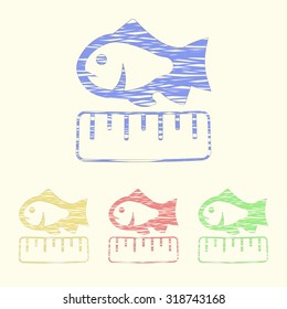 Vector illustration of fishing and fish icon