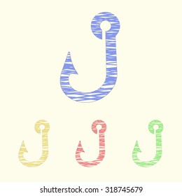 Vector illustration of fishing and fish icon