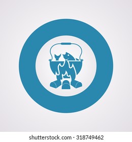 Vector illustration of fishing and fish icon