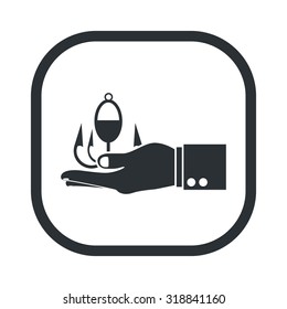 Vector illustration of fishing and fish icon