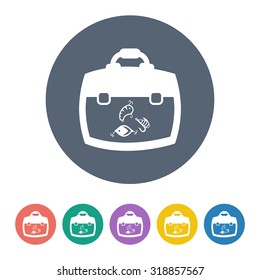 Vector illustration of fishing and fish icon