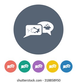 Vector illustration of fishing and fish icon