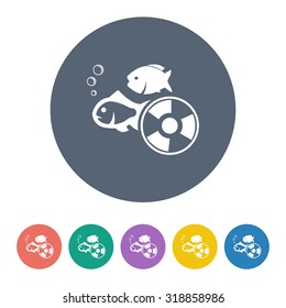 Vector illustration of fishing and fish icon