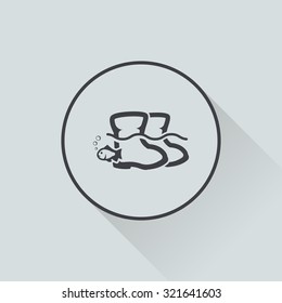 Vector illustration of fishing and fish icon
