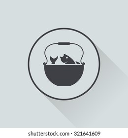 Vector illustration of fishing and fish icon