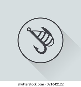 Vector illustration of fishing and fish icon