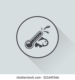 Vector illustration of fishing and fish icon