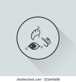 Vector illustration  of fishing and fish icon