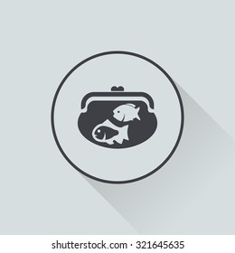 Vector illustration of fishing and fish icon