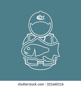 Vector illustration of fishing and fish icon