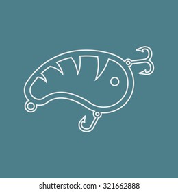 Vector illustration of fishing and fish icon