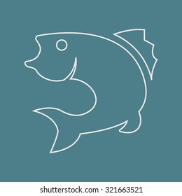 Vector illustration of fishing and fish icon