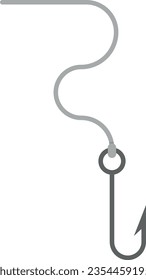 Vector illustration of a fishing hook with a line.