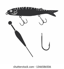 Vector illustration of fishing hooks
