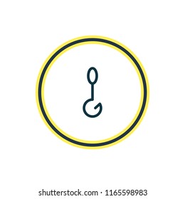 Vector illustration of fishing icon line. Beautiful camp element also can be used as hook icon element.