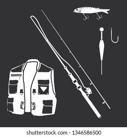 Vector illustration of fishing items