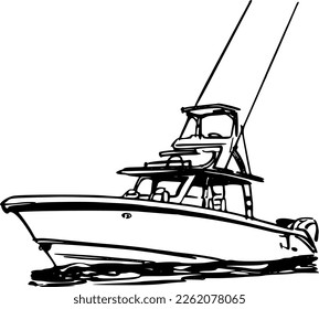 vector illustration of the fishing jon boat