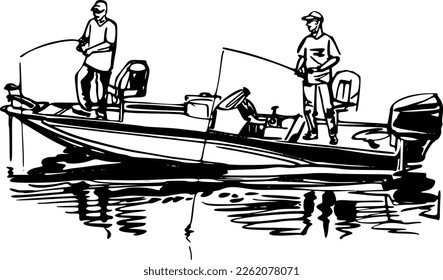 vector illustration the fishing