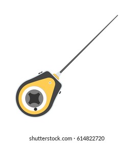 Vector illustration of fishing reel on white background. Fishing equipment and fish farming topics.