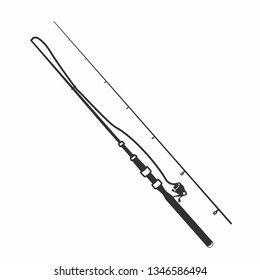 Vector illustration of fishing rod for fishing