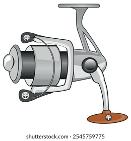 Vector illustration of the fishing spool for fishing rod