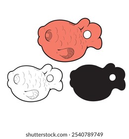 vector illustration of a fish-shaped money box