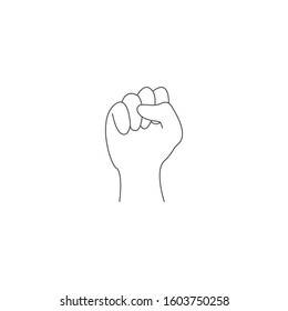 Vector illustration. Fist as a feminism protest symbol 