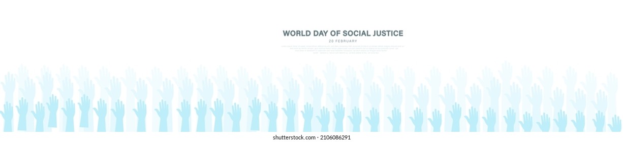 Ilustración vectorial de un puño en el Día Mundial de la Justicia Social. Día Mundial de la Justicia Social, 20 de febrero.