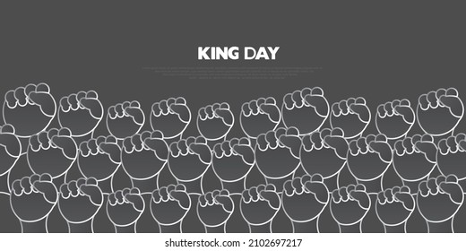 Vector illustration a fist which is made using golden ratio for King Day or Martin luther jr. king day. MLK day.