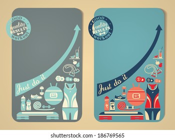 Vector illustration. Fitness banners.