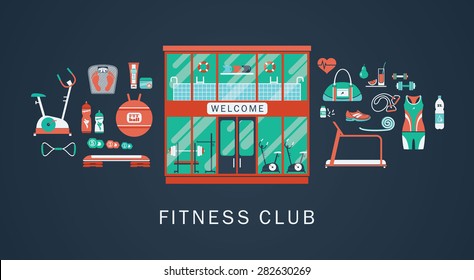 Vector illustration of fitness club