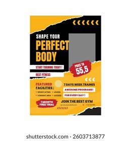 Vector illustration of fitness flyer poster template design