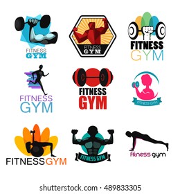 A vector illustration of Fitness Gym Logos