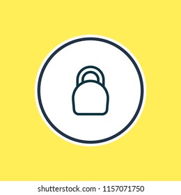 Vector illustration of fitness icon line. Beautiful entertainment element also can be used as weight icon element.