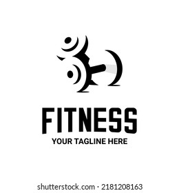 vector illustration of fitness logo, vector barbell, weightlifting