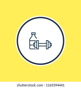Vector illustration of fitness room icon line. Beautiful tourism element also can be used as gym icon element.