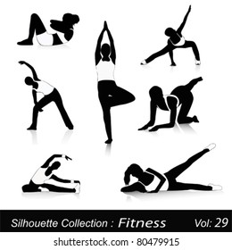 Vector illustration of fitness silhouettes