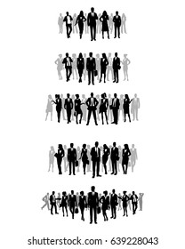 Vector illustration of a five business teams set